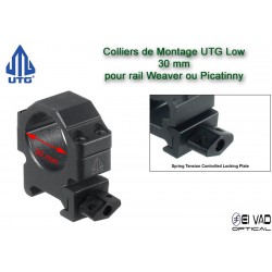 Colliers UTG Low pour lunette - 30 mm pour rail Weaver (21 mm)